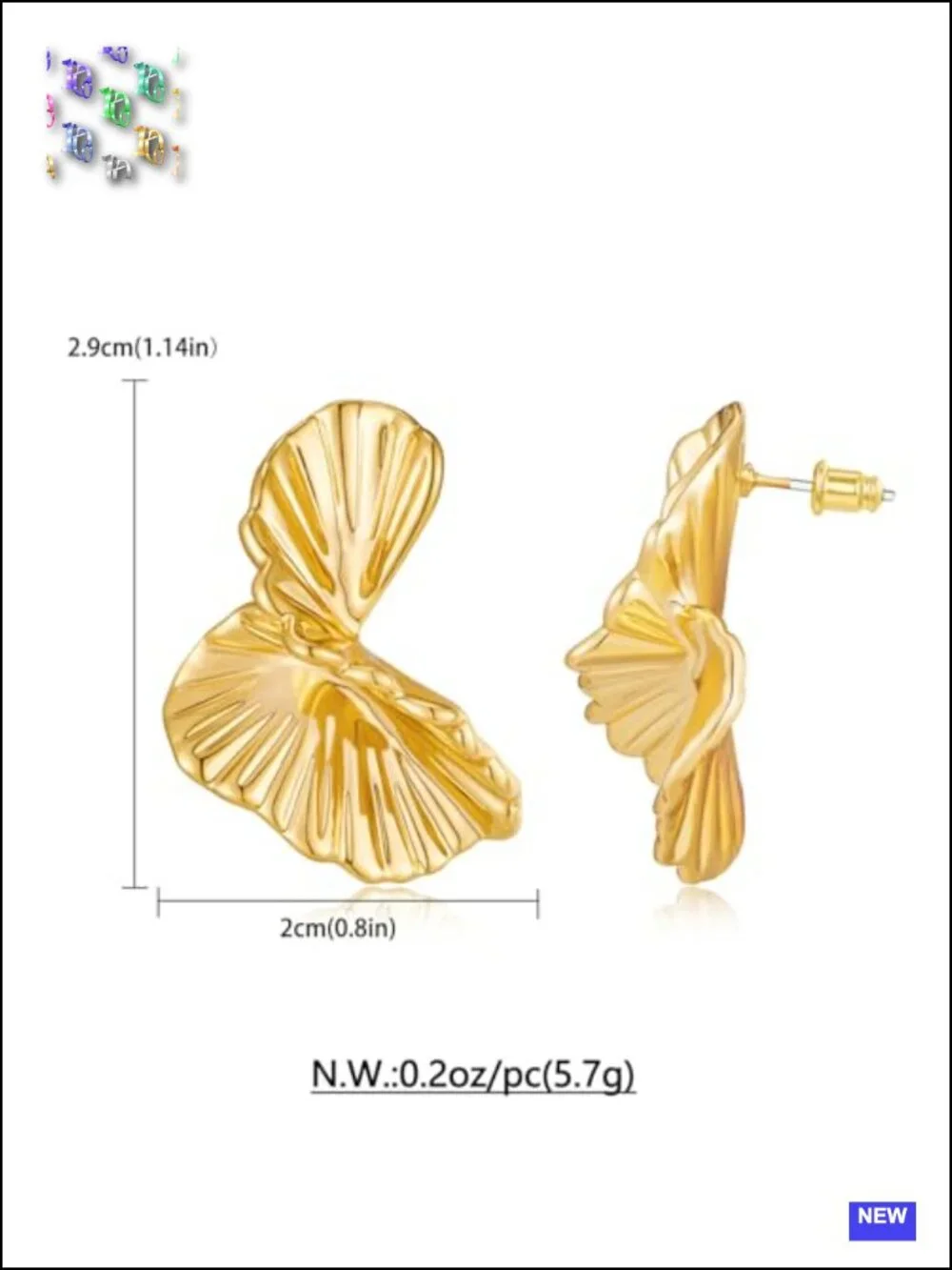 Gold Statement Flower Dangle Earrings Women Trendy Boho